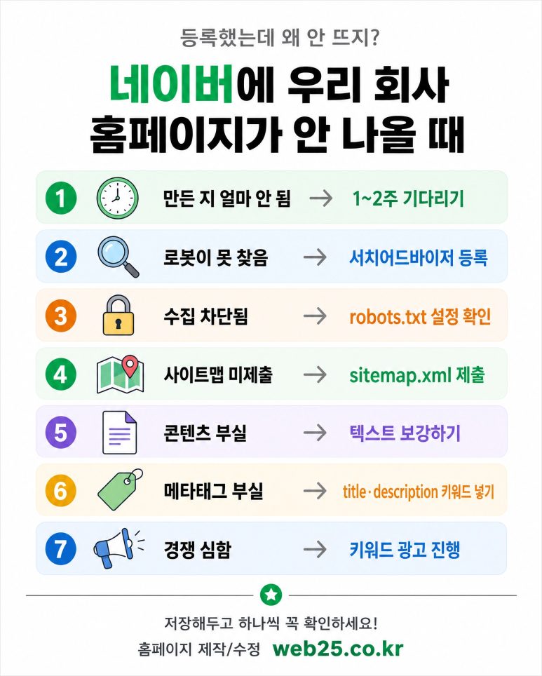 홈페이지를 만들었는데 네이버에 검색이 안 될 때 - 검색 엔진 노출 가이드